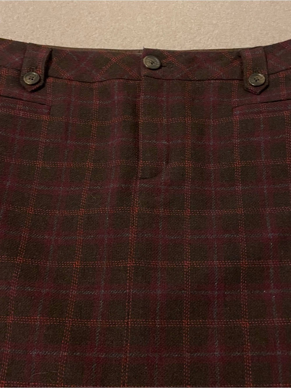 Eddie Bauer Y2K plaid preppy wool blend mini skirt-size 8 NWOT - Picture 2 of 6